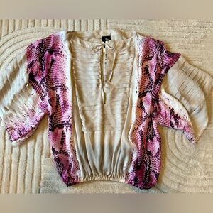 Roberto Cavalli Just Cavalli Beige and Magenta Blouse